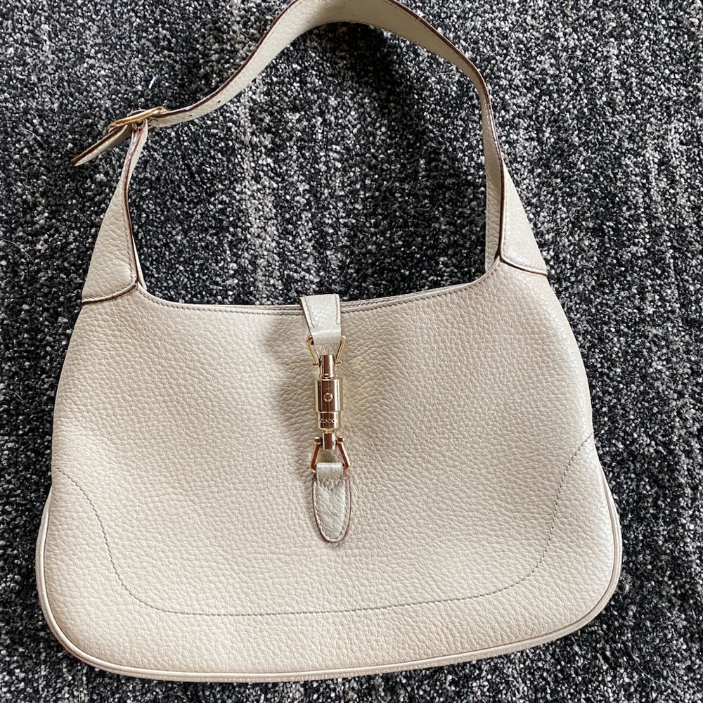 Gucci Jackie Leather Shoulder Bag Cream